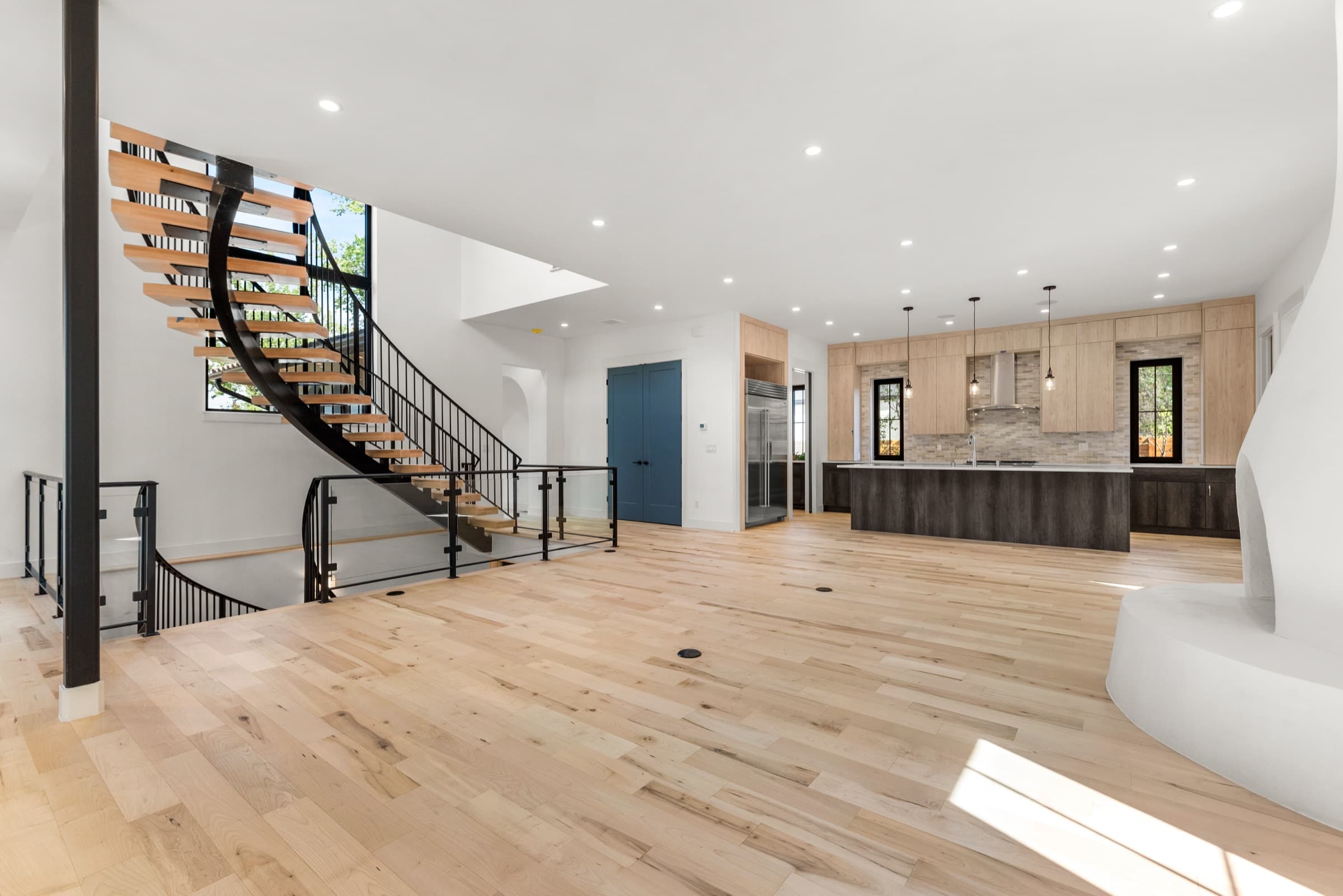 Main level open plan from the entry